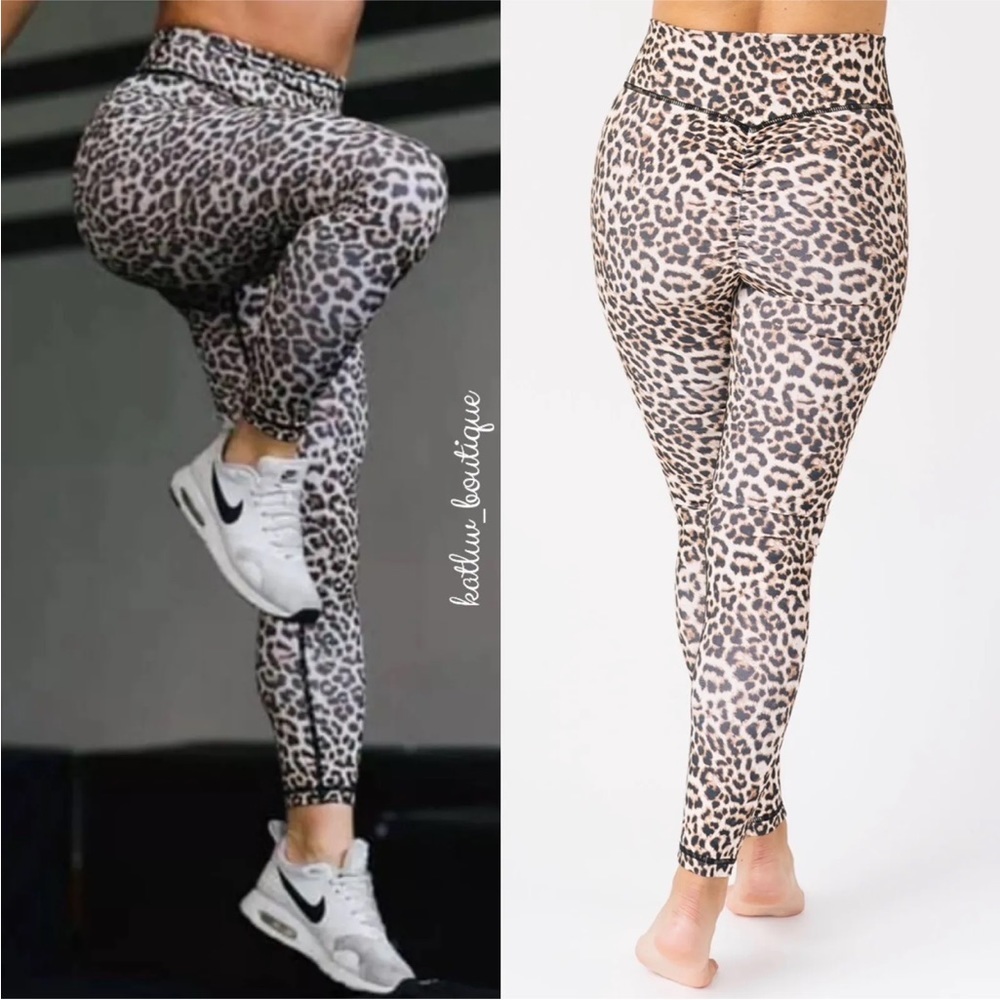 ZYIA Leopard Brilliant Scrunchy What Hi-RIse 7/8 24" Leggings 8-10